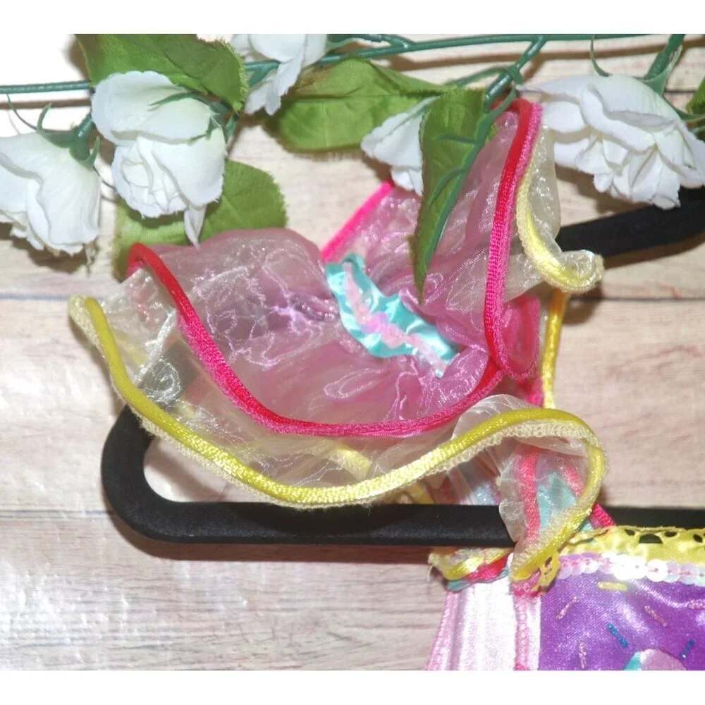 Girls Handmade Candy Girl Halloween Costume Tutu Dress Size M Layered Tulle Bow